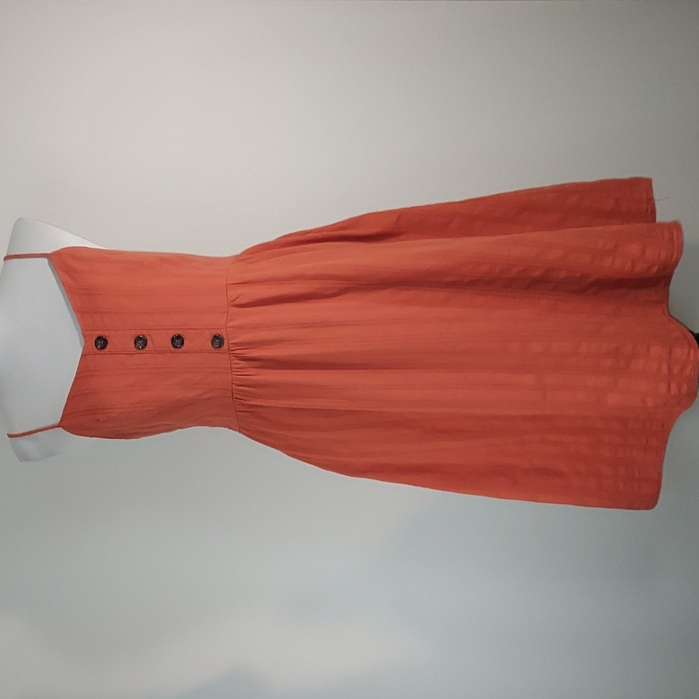 J for Justify Terracotta Fit & Flare Cotton Spaghetti Strap Summer Dress Size L